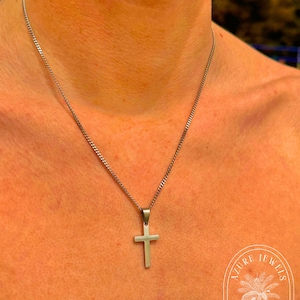 Silver Cross Necklace, Mens Necklace, Mens Cross Pendant Necklace, Mens Jewellery, Mens Silver Necklace, Mens Cuban Chain,