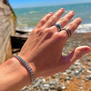 Mens Silver Bracelet, Silver Chain Bracelet, Silver Cuban Bracelet Mens, Cuban Link 6mm, Man Bracelet, Stainless Steel, Bracelet for him