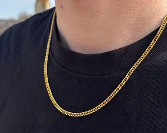 18Kゴールドチェーンネックレス、ブルーヴィンテージジェムネックレス