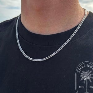 シルバー キューバン チェーン ネックレス、メンズ チェーン シルバー キューバン チェーン ネックレス、メンズ チェーン
