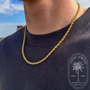3mm Gold Layered Pvd Plated Rope Chain With St Lazarus 3mm Gold Layered Pvd Plated Rope Chain With St Lazarus