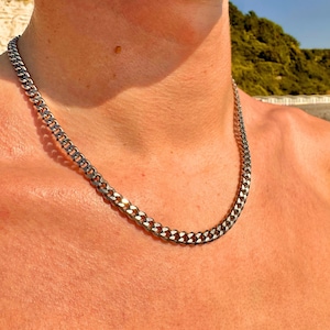 Cubaanse herenketting, Cubaanse herenketting 5 mm, Cubaanse herenketting, herenketting, Cubaanse herenketting, herenketting, 5 mm zilveren ketting, Cubaanse herenketting