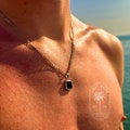 Black Onyx Necklace, Men's Silver Necklace, Mens Stone Pendant, Men's Jewellery, Black Stone Pendant, Men's Fashion Necklace