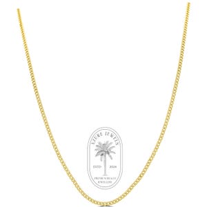 Mens Gold Necklace, Gold Cuban Chain 2mm, Mens Necklace, Gold Connell ...