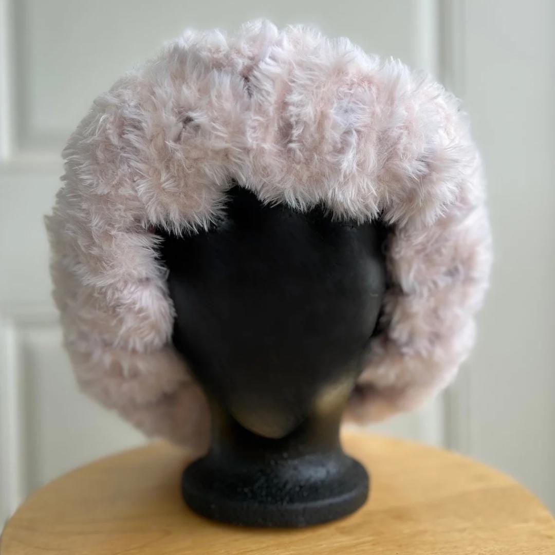 Plush Ruffle Hat W Fur Pattern - Etsy