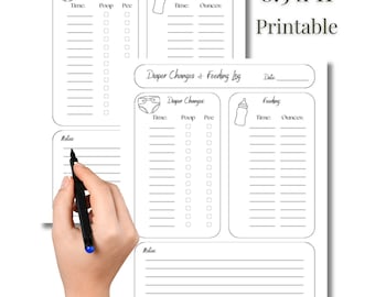 Baby Diaper Change and Feeding Log