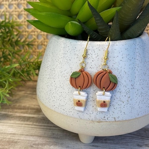 Pumpkin Spice Latte Earrings - No Flower