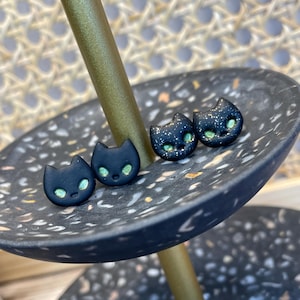 Black Cat Stud Earrings