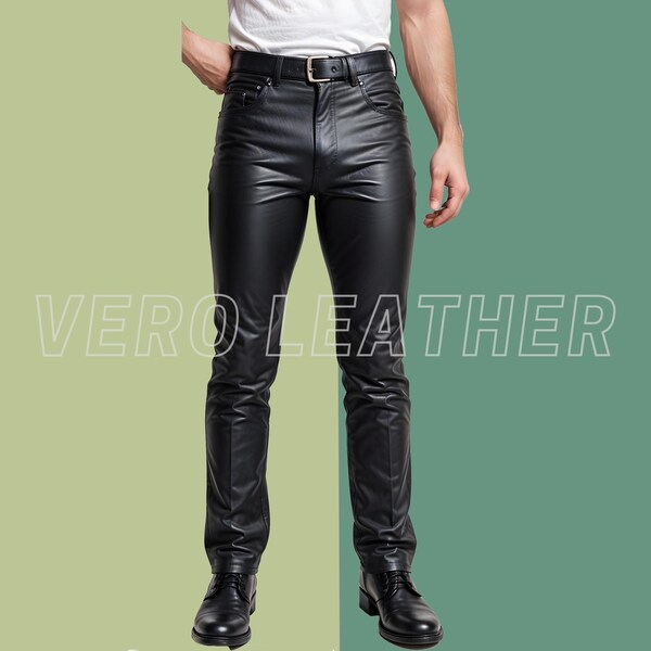 Schwarze Echtleder-Chaps Für Herren Mit Abnehmbarer Kabeljau-Gay