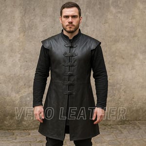 Faux Leather Viking Vest: Medieval Warrior Costume, Steampunk Armor