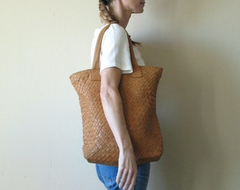 Falor Italia woven leather tote bag