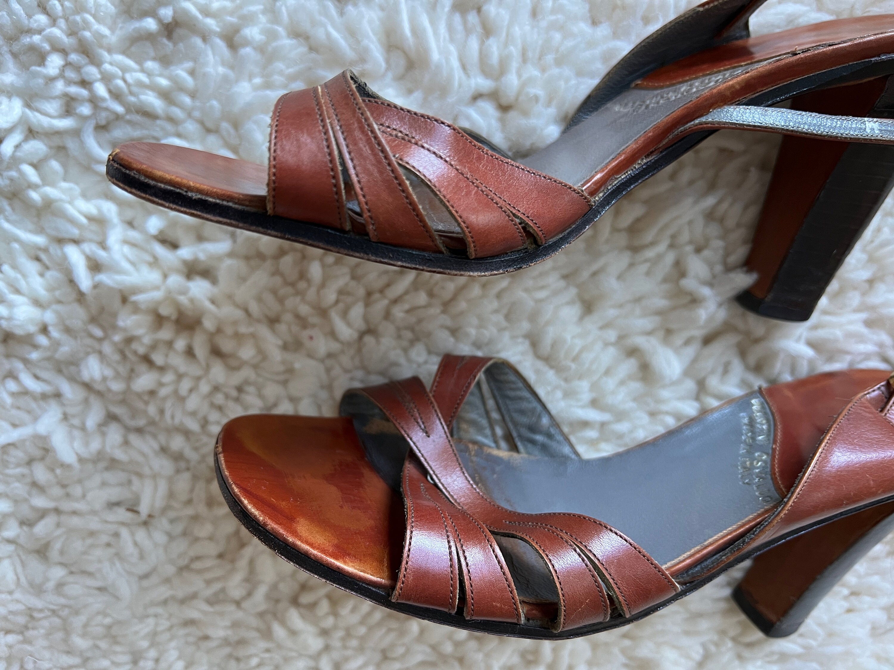 Schoenen Talons en bois vintage 70's en cuir taille 36 Dames Schoenen  Hakken Slingbacks Vintage Slingbacks dance4life.com