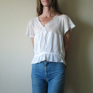 antique white lace blouse