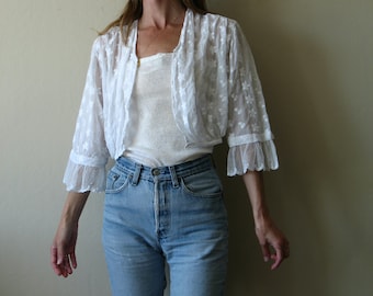 white sheer Edwardian blouse