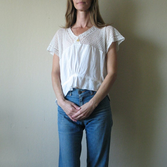antique white lace blouse - image 2