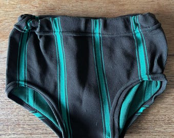 Vintage 1970s kids striped swim trunks