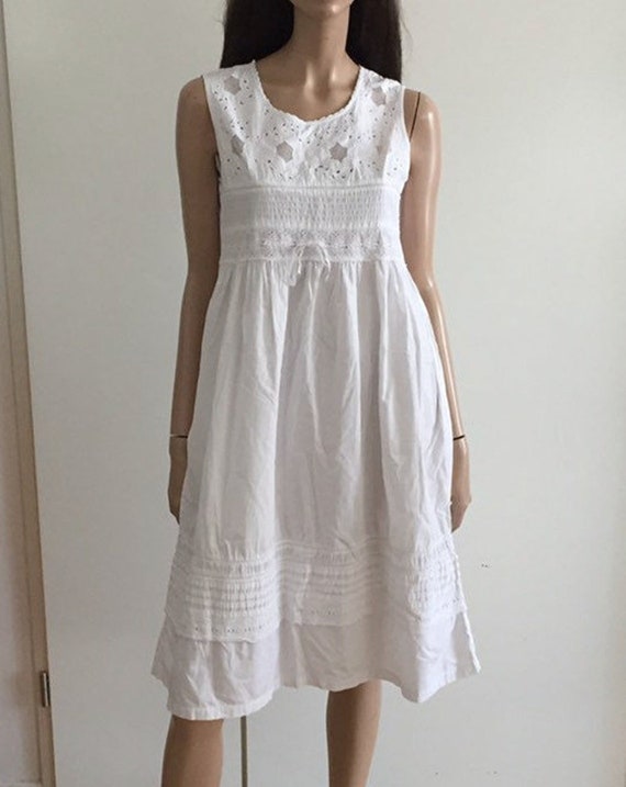 Vintage French René Derhy white cotton bohemian la