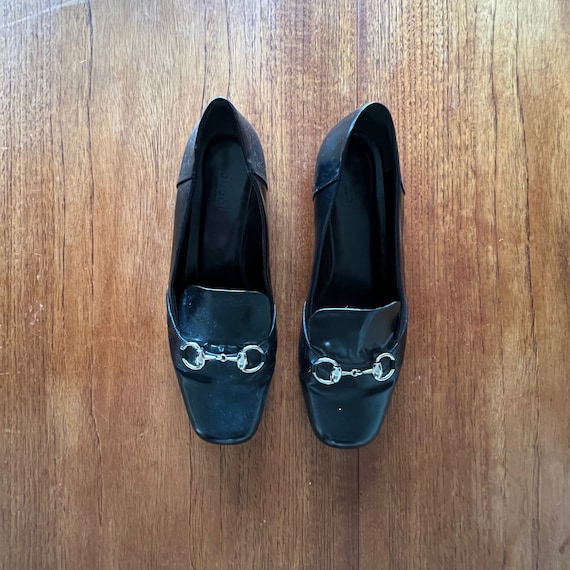 Vintage Gucci Black Patent Horse Bit Loafers 38.5 - Etsy display picture 1