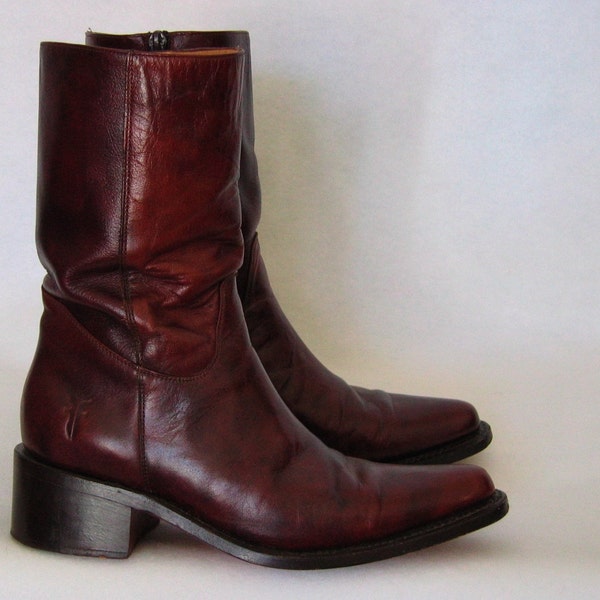 OXBLOOD leather FRYE cowgirl boots 6.5