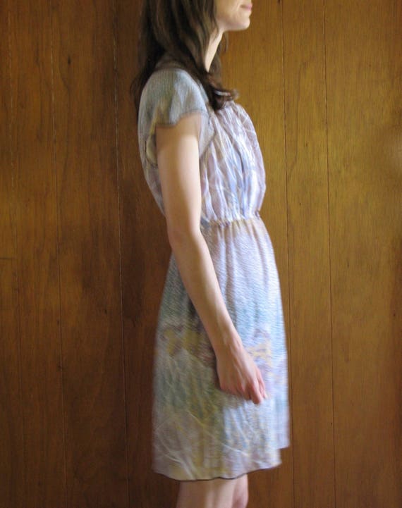 1970s BOTANICAL print mini dress, s - image 5