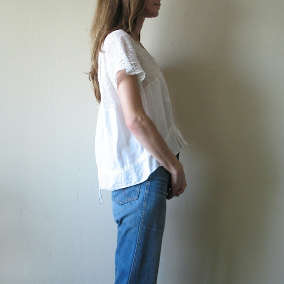 antique white lace blouse - image 5