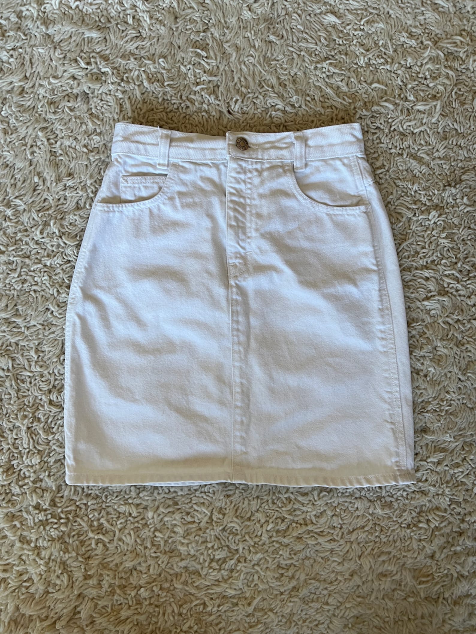 Vintage 90’s cotton white mini skirt