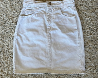 90s white denim mini skirt by Calvin Klein