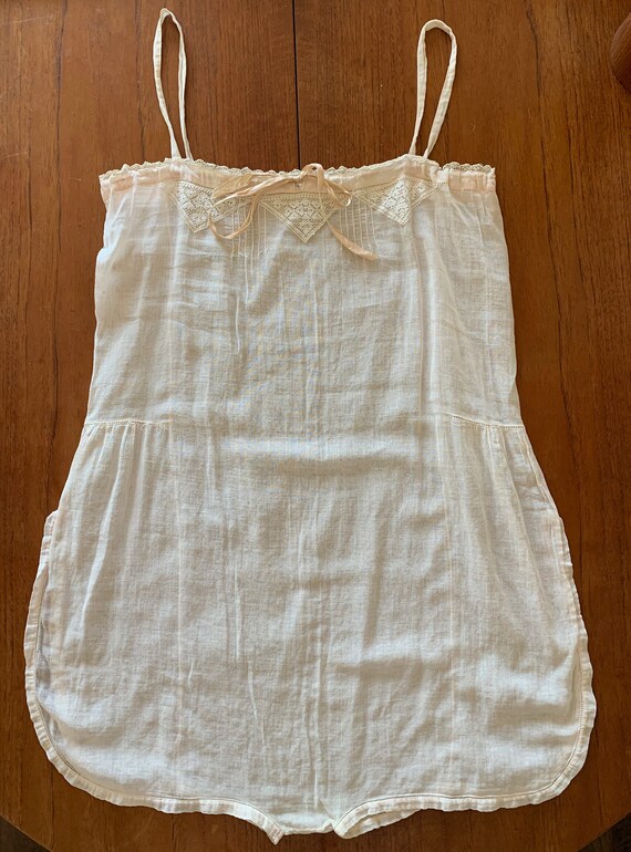 1920-30s soft pink camisole onesie xs-s - image 6