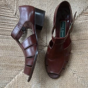 brown dress sandals..low heel Marc Fisher LTD Dennie Women's Sandals Medium Natural Leather : 6 M main image 0