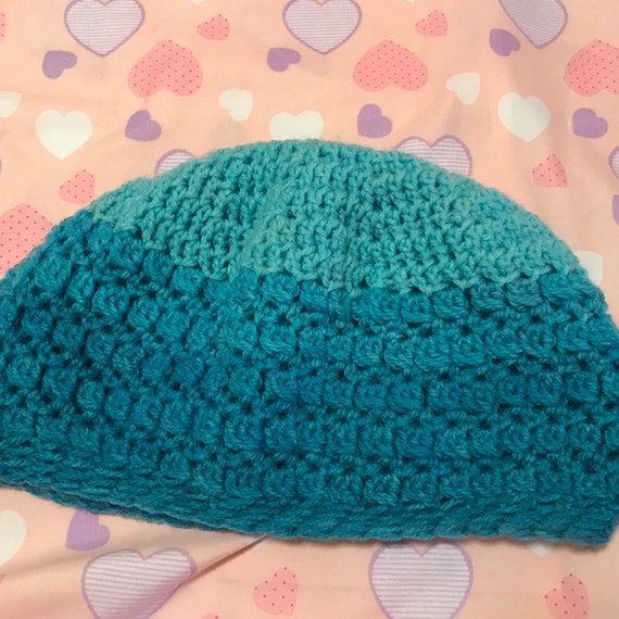 Hand crocheted womens light weight slouch hatchemo cap Mixed colors Great for spring-summer Verigated colors