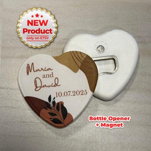 Regalos de boda con diseños únicos, regalos de boda para invitados al por mayor, recuerdos de boda, abridor de botellas + imán, regalos de boda