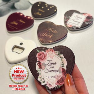 Regalos de boda con diseños únicos, regalos de boda para invitados al por mayor, recuerdos de boda, abridor de botellas + imán, regalos de boda