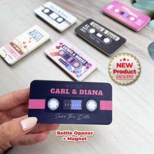 Recuerdos de boda con temática de casete para invitados, recuerdo de boda, abrebotellas, regalo para invitados, nuevo modelo de recuerdo de boda