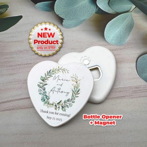 Regalos de boda con diseños únicos, regalos de boda para invitados al por mayor, recuerdos de boda, abridor de botellas + imán, regalos de boda