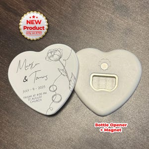 Regalos de boda con diseños únicos, regalos de boda para invitados al por mayor, recuerdos de boda, abridor de botellas + imán, regalos de boda