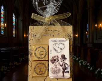 Till Death Do Us Part Theme, Customizable Wedding Favors For Guests in Bulk, New Shape Wedding Souvenirs, Bottle Opener + Magnet, Skeleton