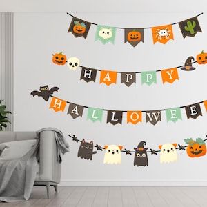 Happy Halloween Banner, Halloween Party Banner, Halloween Sign, Spooky Decor, Happy Halloween Bunting, Halloween Party Decor, Fall Banner