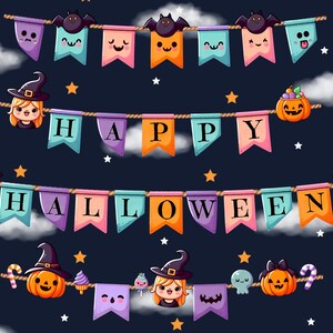 Happy Halloween Banner, Halloween Party Banner, Halloween Sign, Spooky Decor, Happy Halloween Bunting, Halloween Party Decor, Fall Banner