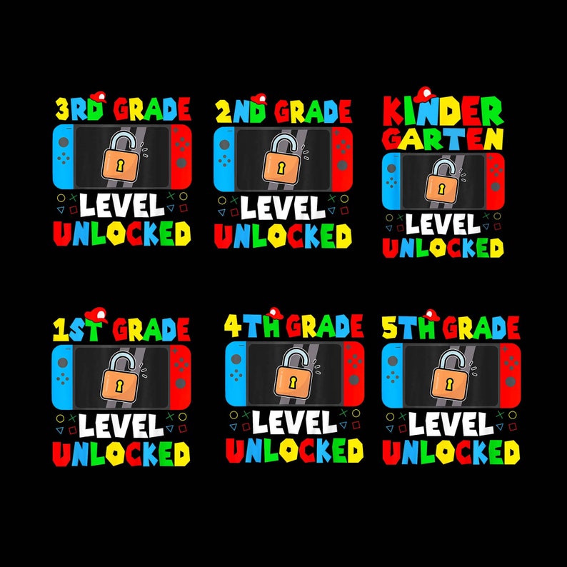 Level Unlocked Awesome Png Bundle, Back to School Png for Gamers, 1st ...