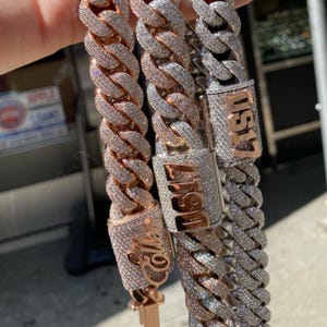 Iced out VVS CVD Diamond 10K Real Gold 10mm Cuban Chain /Iced out Cuban Chain/Lab Diamond/Initial Chain/Letter Cuban Chain/Rapper Chain