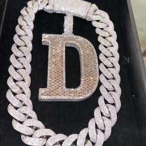 Pingente de letra D de moissanite VVS gelado/Pingente personalizado gelado/Pingente Hiphop/Pingente 3D/Pingente inicial/Pingente de nome