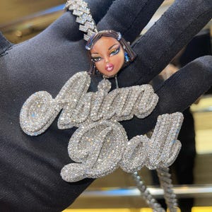 Iced out VVS Moissanite Cartoon wisiorek/Iced out wisiorek/hiphop wisiorek/nieśmiertelnik wisiorek/początkowy wisiorek/imię wisiorek/zdjęcie wisiorek