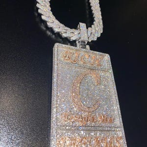 Iced out VVS Moissanite Cartoon Pendant /Iced out Pendant/Hiphop Pendant/Dog Tag Pendant/Initial Pendant/ Name Pendant/Photo Pendant