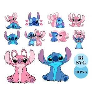 Stitch and Angel SVG Bundle,  Stitch couple svg, stitch love svg, angel svg, stitch svg, stitch angel svg