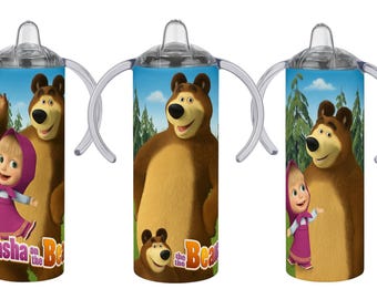 Masha and the Bear Sippy Cup: Spill-Proof Toddler Cup with Handles