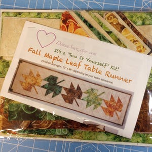 Fall Maple Leaf Table Runner  "Sew It Yourself" Kit (including binding and backing)