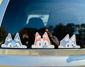 Heeler dog peeking sticker