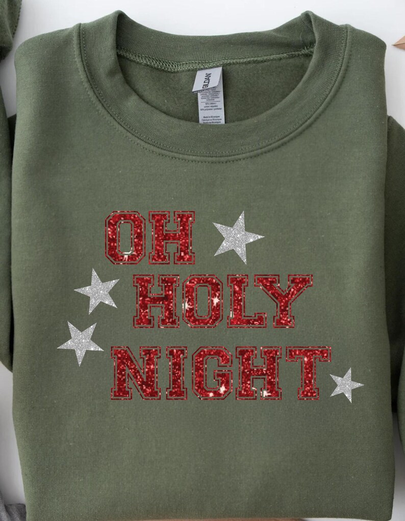 Oh Holy Night Shirt, Funny Christmas Sweatshirt, Stars Shirt, Christmas