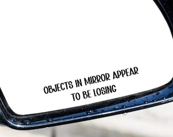 Objects in Mirror appear to be losing Decal: Funny Car Racing Sticker