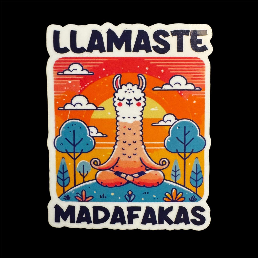 Waterproof Llamaste Llama Sticker: Funny Yoga Humor - Etsy